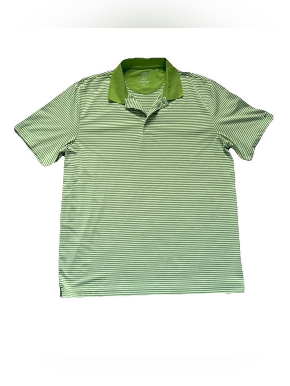 Chaps green striped polo shirt size large